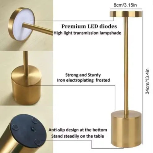 USB Rechargeable LED Night Light Desk Lamp – 3 Color Touch Sensor