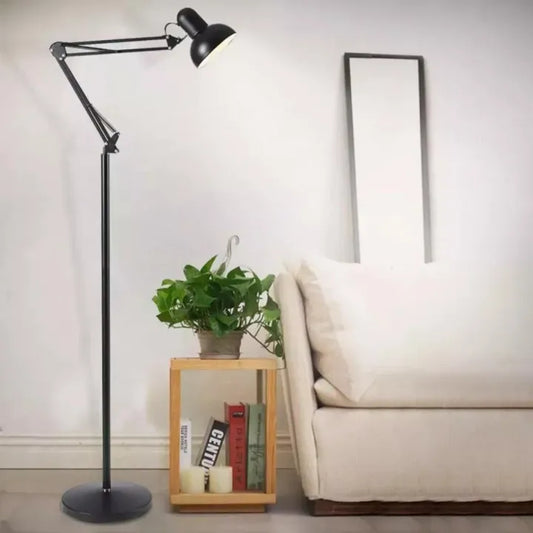 Adjustable Floor Study Lamp – Modern Black Metal Reading Lamp