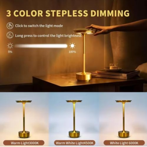 3Color LED Table Lamp Touch Sensor Night Light Rechargeable Bedroom Lamp Restaurant Hotel Bar Lamp / Type-C charging Dining Lamp Decorative Desk Lamp