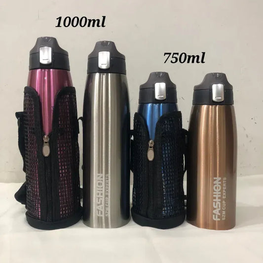 Stainless Steel Vacuum Flask – 750ml & 1000ml Premium Hot & Cold Bottle