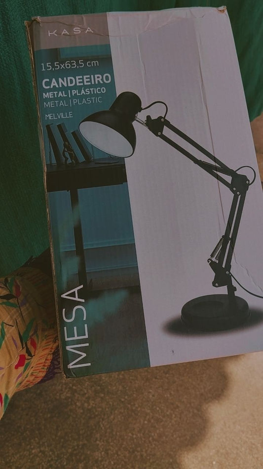 Adjustable Arms Study Lamp with Free Bulb & Free Delivery / Black colour Desk Lamp with E-27 Holder 360 Rotaion