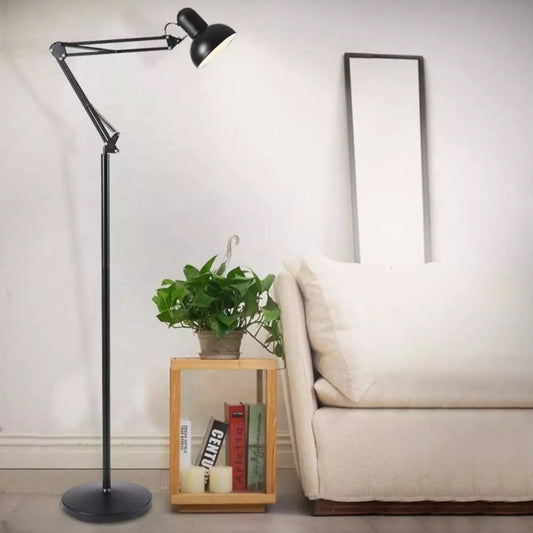 Adjustable Floor Study Lamp – Modern Black Metal Reading Lamp